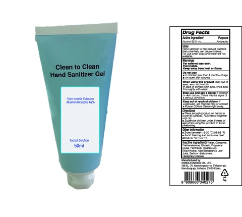 CLEAN TO CLEAN HAND SANITIZER Gel packaging