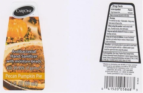 CAREONE ANTIBACTERIAL SANITIZERPECAN PUMPKIN PIE packaging