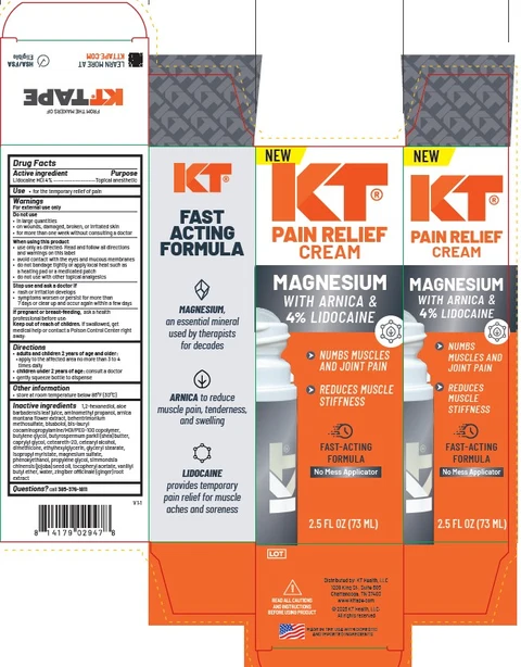 KT Pain Relief Cream Magnesium with Arnica and 4% Lidocaine 포장