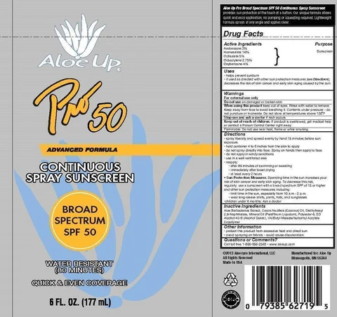 ALOE UP PRO 50CONTINUOUS SUNSCREEN 포장