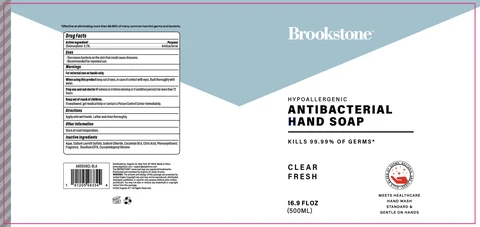 Brookstone Clear Fresh Hypoallergenic Antibacterial Hand packaging