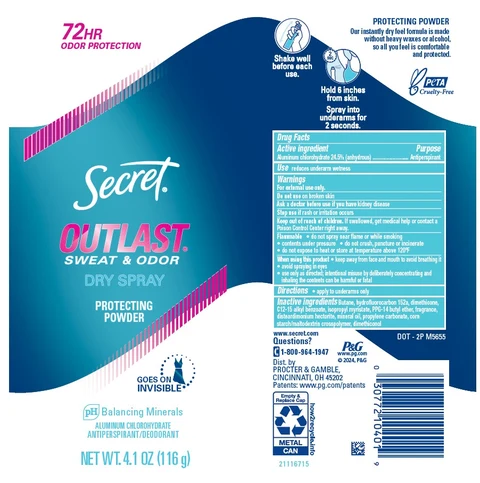 Secret Outlast Dry Protecting Powder 포장