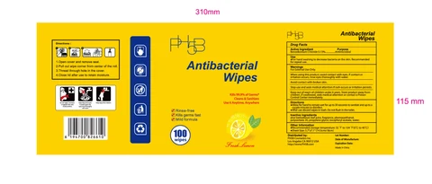 Antibacterial wipes 포장