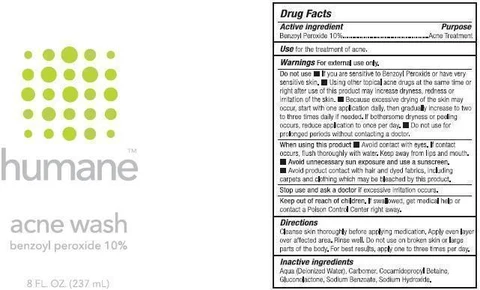 humane acne wash packaging