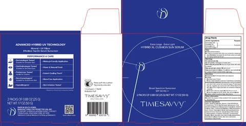 Timesavvy Hybrid XL Cushion Sun Serum SPF 50 packaging