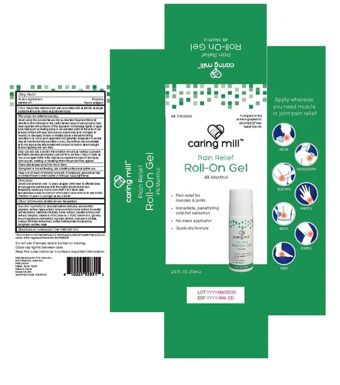 Caring Mills Menthol 4% Roll-On 포장