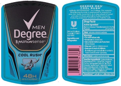 DegreeMotionSense Cool Rush Antiperspirant Deodorant 포장