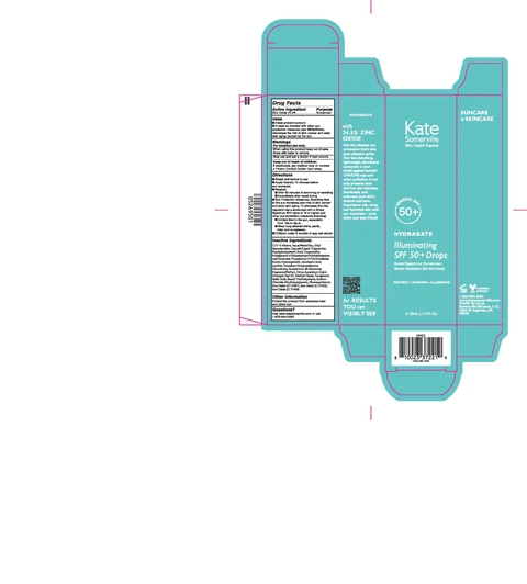 Illuminating SPF 50 plus drops Broad Spectrum Sunscreen packaging