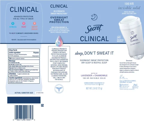 Secret Clinical Lavender and Chamomile Invisible 포장