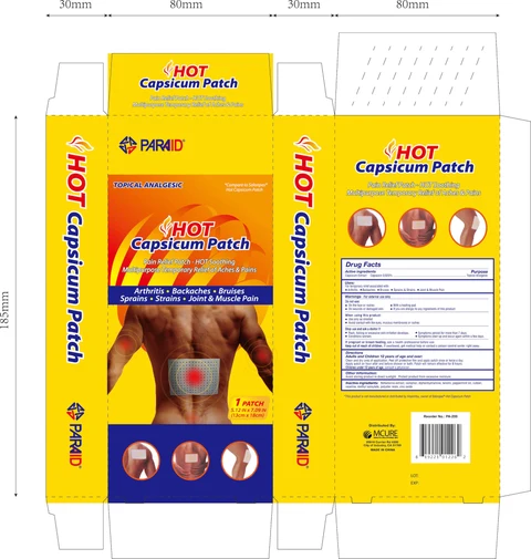 HOT PAIN RELIEF packaging