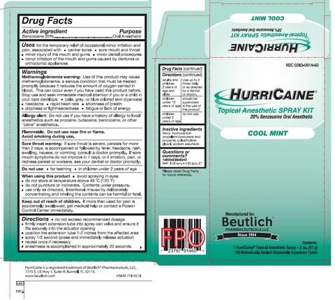 HurriCaine Mint Spray kit box