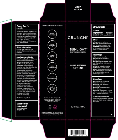 Crunchi Sunlight Tinted Sunscreen SPF 30 Light Medium 포장