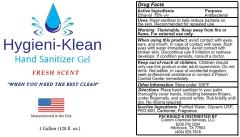 Hygieni-Klean Hand Sanitizer Gel Fresh 포장