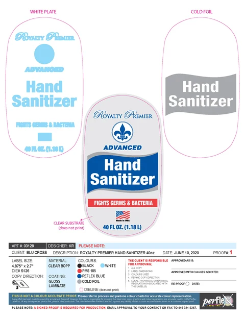 Royalty premier Sanitizer front