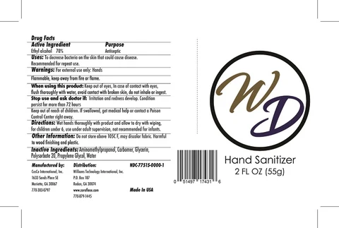 WD Hand Sanitizer packaging