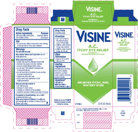 Visine A.C. Itchy Eye Relief 포장