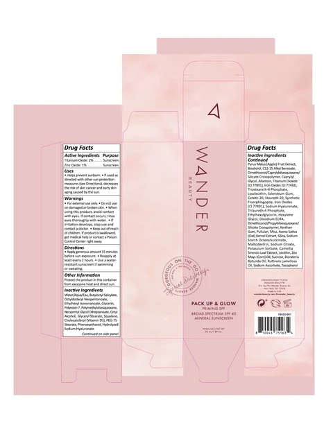Wander PACK UP and GLOW packaging