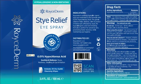 RoyceDerm Stye Relief Eye Spray. 포장