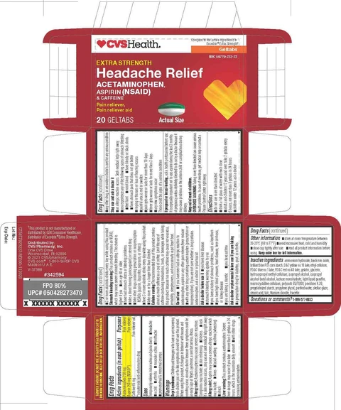 Acetaminophen 250mg Aspirin 250mg Caffeine 65mg packaging