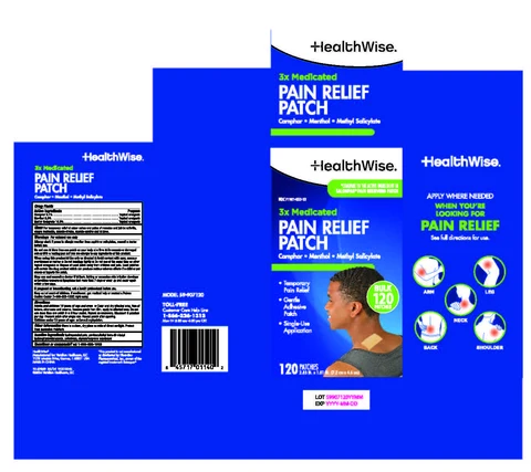 HealthWise 3x Medicated Pain Relief Patch 120 Bulk packaging
