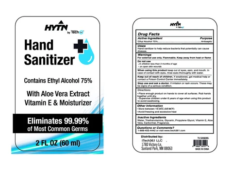 TECH361 HYTN HAND SANITIZER WITH ALOE VERA AND VITAMIN E 포장