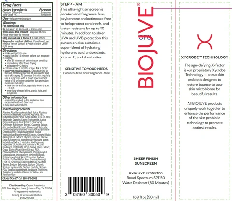 BIOJUVE Microbiome-Safe Sheer Finish SPF 50 Sunscreen 포장