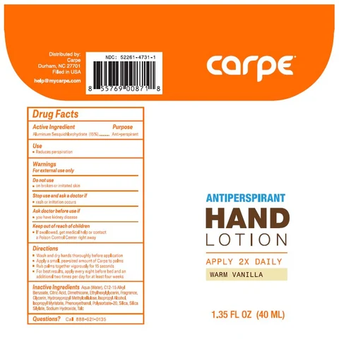 Carpe Antiperspirant Hand Warm Vanilla Scent 포장