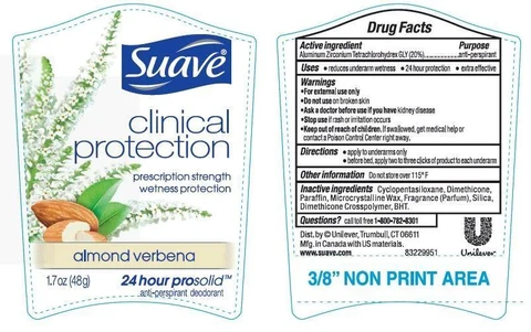 SuaveClinical Protection Almond Verbena 포장
