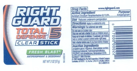 Right Guard Total Defense Fresh Blast packaging