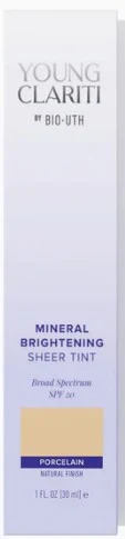 YOUNG CLARITI BY BIO UTH Mineral Brightening Sheer Tint BROAD SPECTRUM SPF 20 packaging