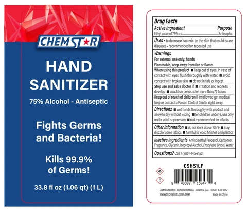CHEMSTAR hand sanitizer 1L 포장