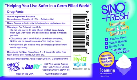 SinoFresh Foaming Hand Sanitizer 포장
