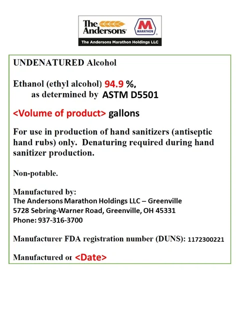 Undenatured Alcohol 포장