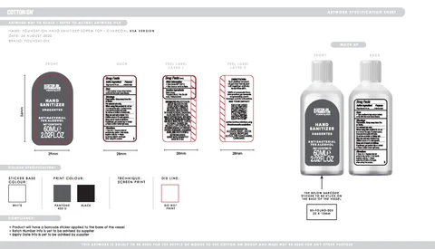 Hand Sanitizer packaging