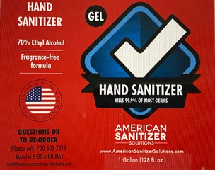 Hand Sanitizer packaging