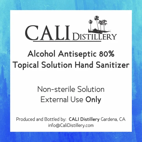 CALI Distillery Hand Sanitizer packaging
