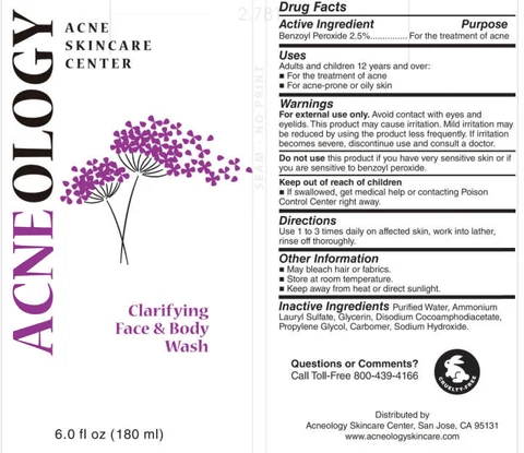 Clarifying Face and Body Wash packaging