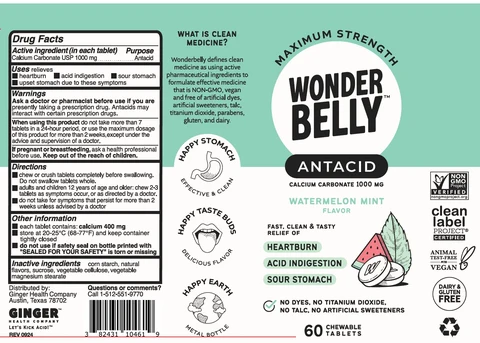 Wonderbelly Maximum Strength Antacid packaging