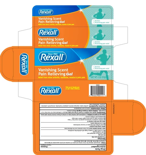 Rexall Vanishing Scent Pain Relieving packaging