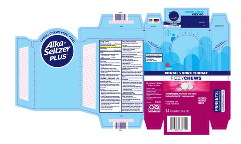 Alka-Seltzer Plus Cough and Sore Throat FizzyChews 포장
