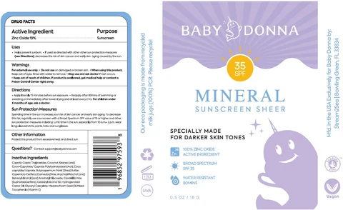 Baby Donna SHeer SPF Sunscreen Stick 포장