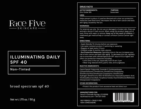 Illuminating Daily SPF40 Non-Tinted packaging
