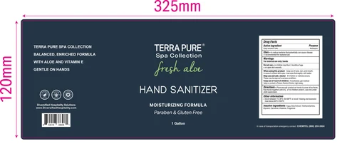 TERRA PURE Spa Collection Fresh Aloe Hand Sanitizer Paraben and Gluten Free 포장