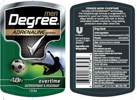 DegreeOvertime Antiperspirant and Deodorant 포장
