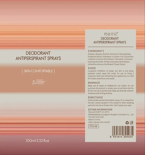 DEODORANT ANTIPERSPIRANT SPRAYS 포장