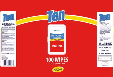 Wet wipesTen packaging