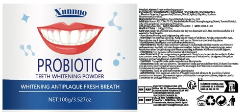 Teeth whitening powder packaging