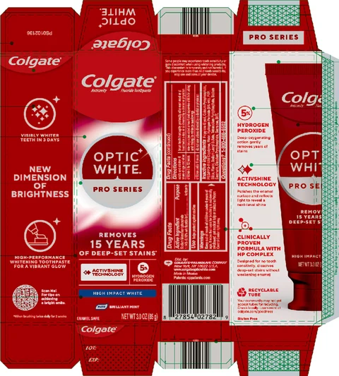 COLGATE OPTIC WHITE PRO SERIES HIGH IMPACT WHITE packaging