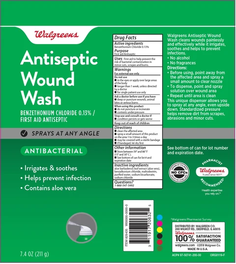 Walgreens Antiseptic Wound Wash packaging