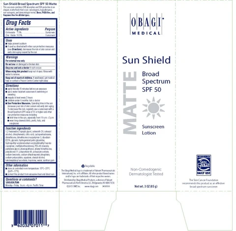 SUN SHIELD BROAD SPECTRUM SPF 50 MATTESUNSCREEN 포장